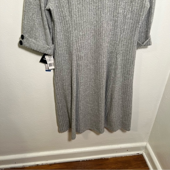 Signature by Robbie Bee Light Gray Cowl Neck Midi Dress - Picture 13 of 16